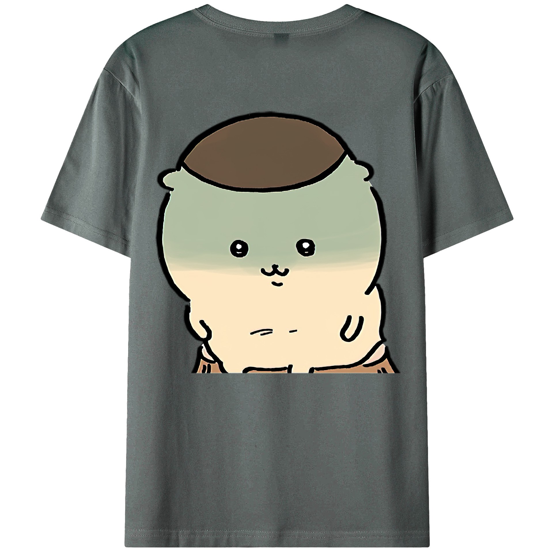 （画像用） ちいかわ くりまんじゅう Chii-kawa kuri manjū 綿100％半袖Tシャツ（背面プリント）